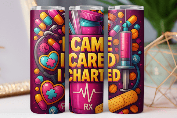 3D Nurse Tumbler Wrap 20oz Skinny