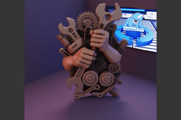 Abstract Parts, Tools, and Engine: Merging Mechanical Precision with Artistic Expression in 3D Printing