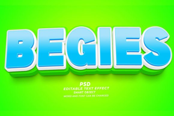 Begies PSD 3D Editable Text Effect Guide