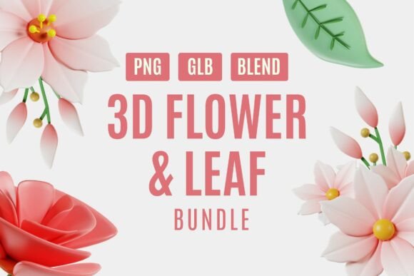 Bloom in 3D: Elevating Design with the Flower Leaf Bundle