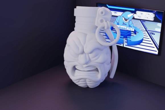 Brain Grenade: Surreal 3D Design Asset