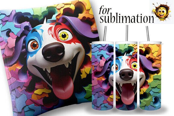 Bringing Playfulness to Life with Sublimation for Kids Cute Dog 3D Design