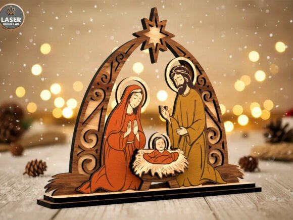 Crafting a Layered Nativity Scene - Holy Family Christmas Display