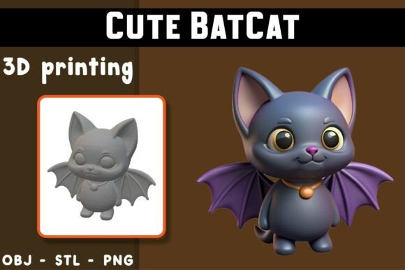 Cute BatCat 3D Model: Integrating Whimsical Design into Digital and Physical Workflows