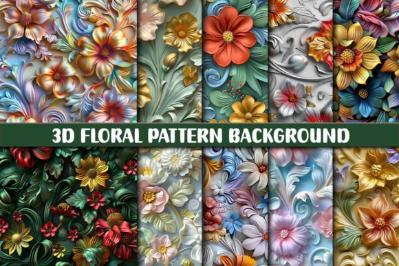Elevate Your Creative Projects with High-Quality 3D Floral Pattern Backgrounds