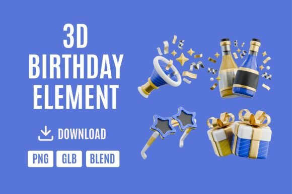 Elevating Digital Celebrations: The Strategic Value of the Birthday Bash 3D Design Kit Set 03