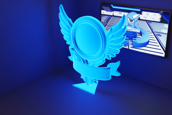 Emblem with Wings: 3D Design for Impact