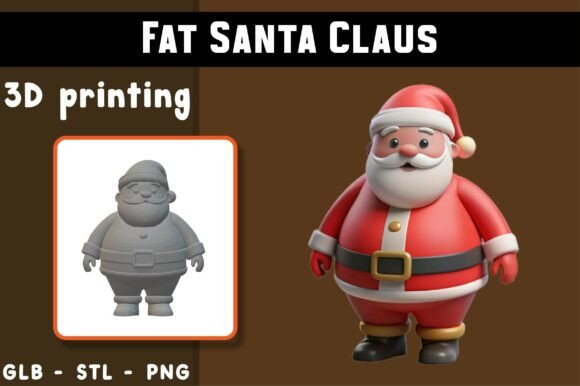 Fat Santa Claus 3D Model: A Festive Digital Asset