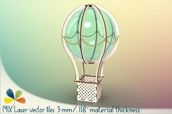 Hot Air Balloon Gift Box Laser Files