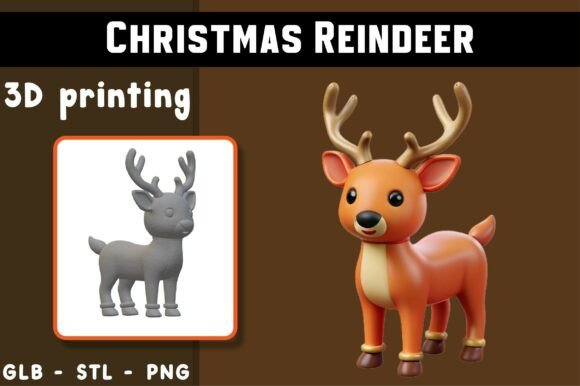 Magical Christmas Reindeer 3D Model