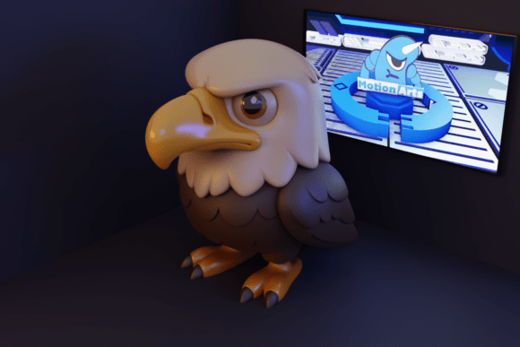 Minimalist Eagle 3D Model: Strength & Elegance
