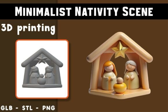 Minimalist Nativity Scene 3D Model: A Modern Approach to Holiday Storytelling