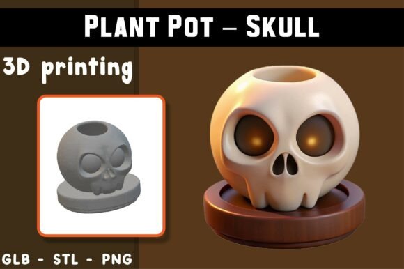 Plant Pot – Skull 3D Model Guide