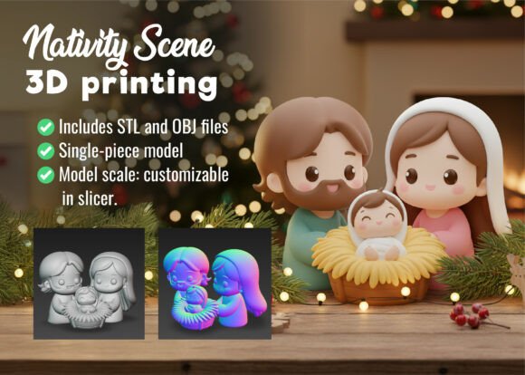 Revitalizing Tradition: The Rise of Kawaii Nativity Set Christmas 3D Printing for Modern Creators