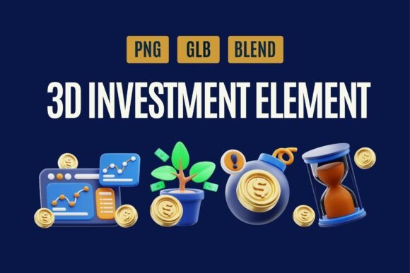 Smart Investment 3D Design Set 04: Elevating Financial Visuals for Modern Workflows