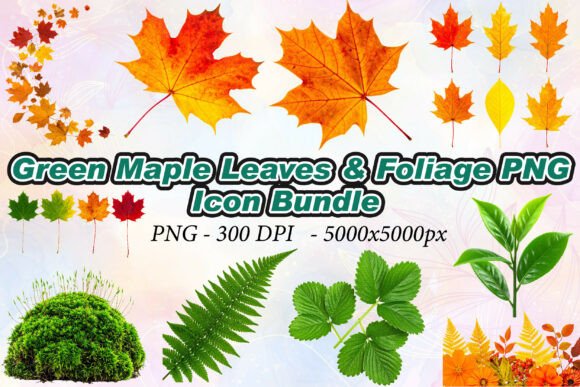 Strategic Visual Assets: Leveraging Green Maple Leaves Foliage PNG for High-Impact Design