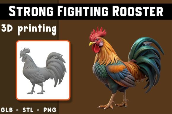 Strong Fighting Rooster 3D Model: Bridging Digital Art and Physical Craft